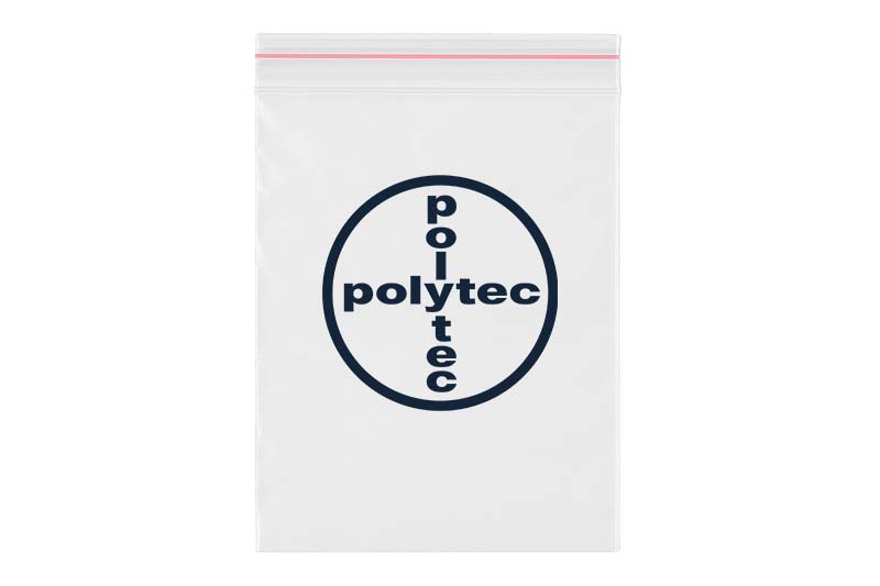 Druckverschlussbeutel bedruckt mit polytec Logo