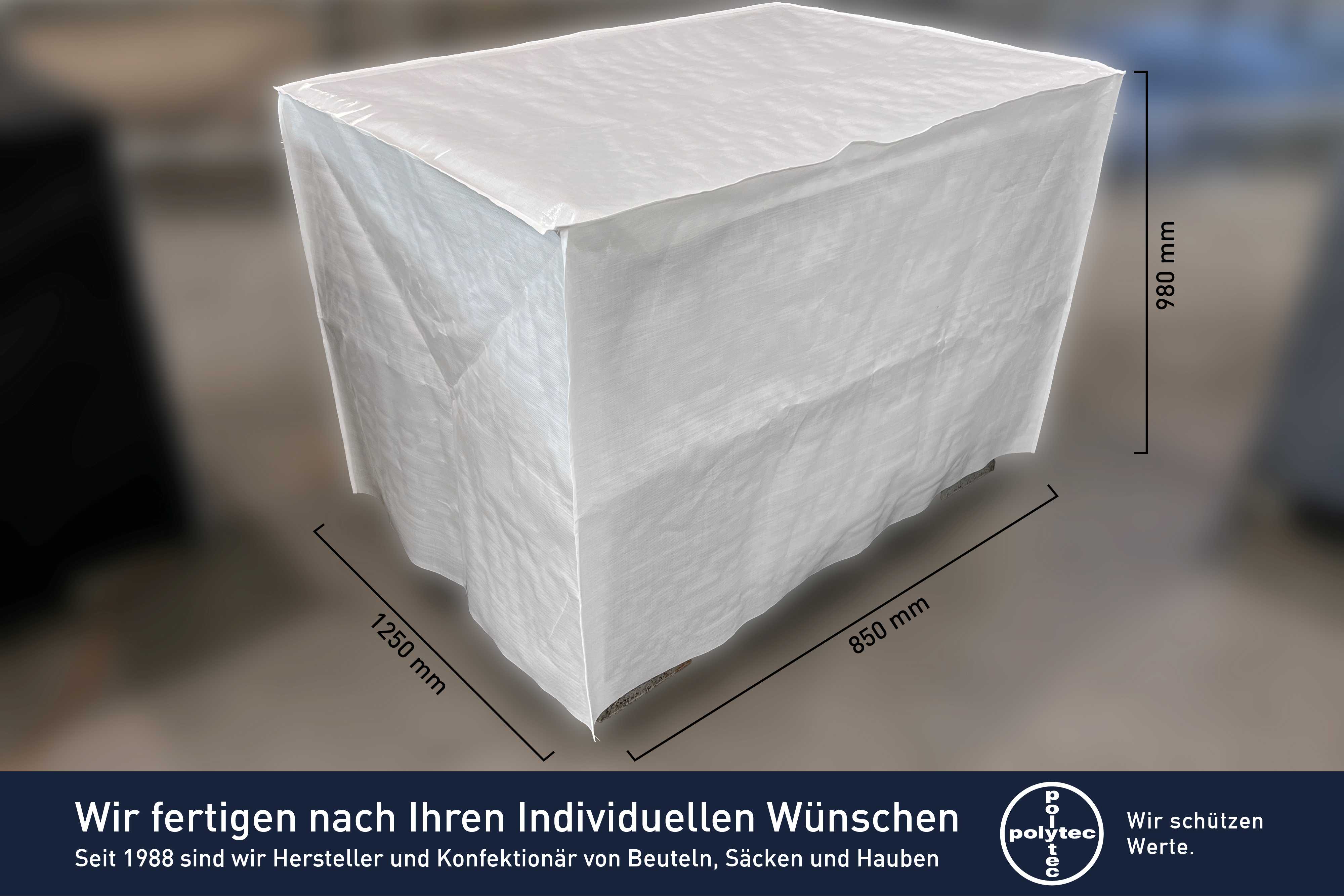 Abdeckhaube Gitterbox HDPE - 1250 x 850 x 980 mm - HDPE Gittergewebe Abdeckhauben für Gitterboxen