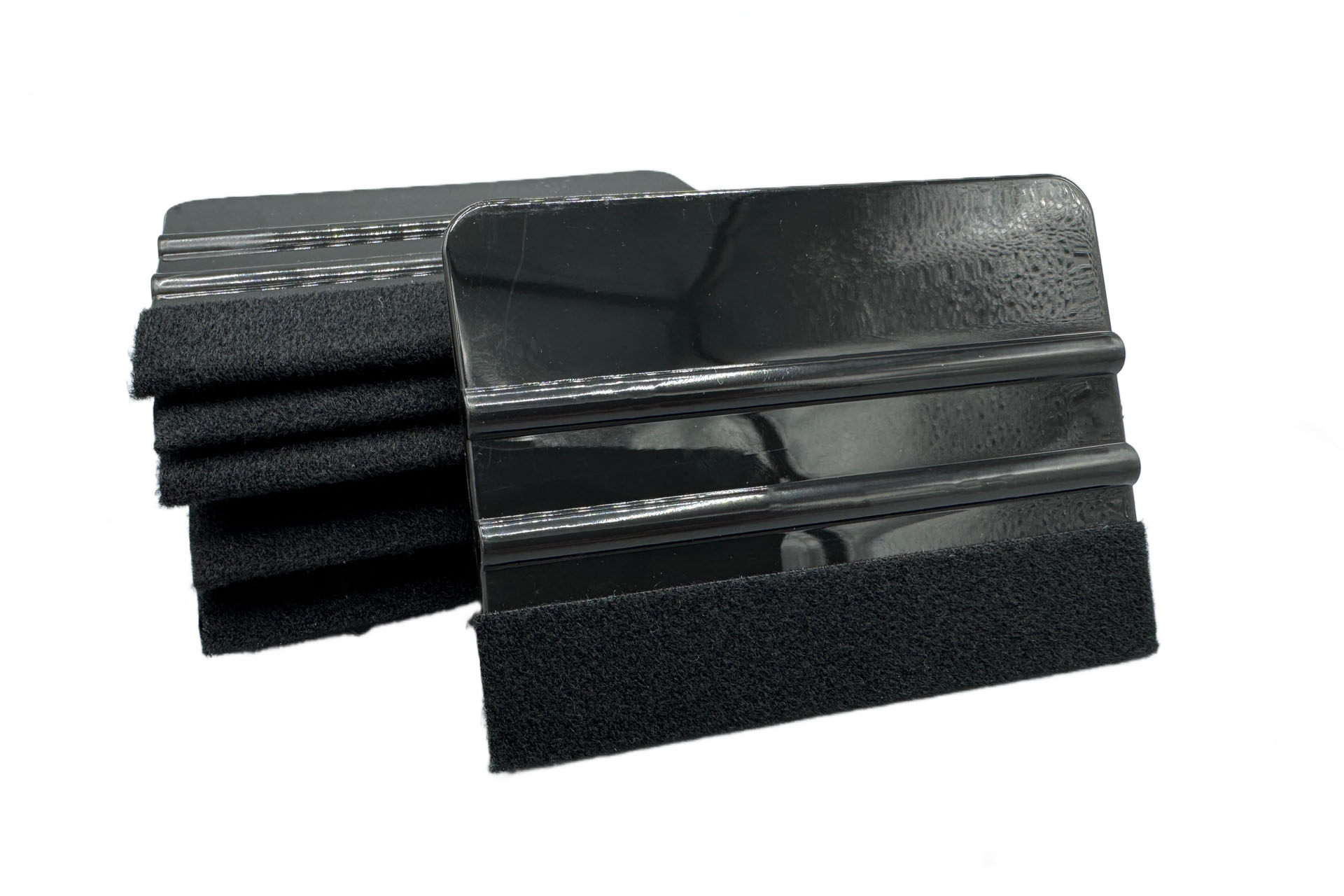 Plastic squeegees with felt edge Plastic squeegees with felt edge